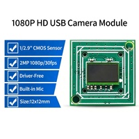 Module de caméra USB miniature 12*12mm, capteur CMOS 1/2.9 pouces, 1080P 1920*1080 30fps JPEG YUY2 DC5V avec audio, carte caméra UVC