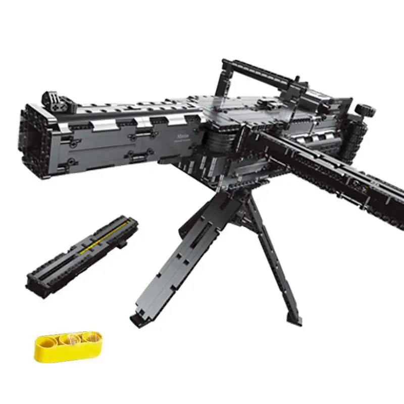 Mould king 14009 le modèle de pistolet Maxim motorisé en plastique blocs de construction jouets réservoir militaire bricolage modèle de construction jouets pour enfants cada