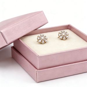 Jewelry <b>Packaging</b> Leatherette Lid and Base Earring Box with Custom Earring Insert Logo <b>Printing</b> <b>Service</b> Factory Direct Wholesale - Product Image 5