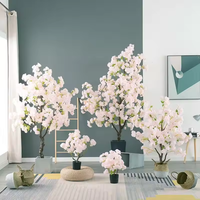 Ornement d'arbre à fleurs de cerisier et de pêcher en soie personnalisable, sur pied, imperméable et écologique pour la décoration intérieure du salon