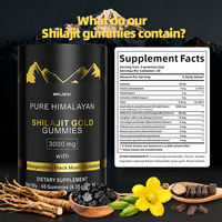 Gummies de Shilajit Pur de l'Himalaya Marque Blanche 3000 mg – Booste l'Énergie Naturelle, Soutient la Santé Immunitaire, Complément de Shwagandha