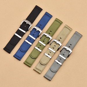Bracelet montre-bracelet de remplacement 18mm 20mm 22mm 24mm ceinture de sécurité en toile de nylon vert <span class=keywords><strong>armée</strong></span> pour Samsung S3 - Product Image 2