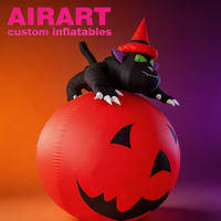 Sombrero de Bruja Inflable con Forma de Calabaza, Decoración Inflable de Calabaza para Jardín/Exterior, Calabaza Gigante Inflable Decorativa