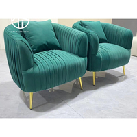 Fauteuil lounge en velours capitonné avec dossier réglable, fauteuil d'appoint moderne pour salon