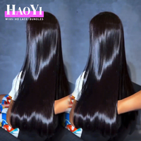 Perruques en cheveux humains vierges bruts indiens 15A, prêtes à porter, avec dentelle frontale complète HD 13x4, cuticules alignées, sans colle