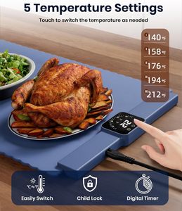 Foldable Silicone Food Warming Bandeja Elétrica Flexível Food Warming Mat Roll up Buffet Hot Plates Heat Pad - Product Image 5