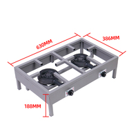 Cuisinière à gaz industrielle à haute efficacité avec 2 brûleurs, allumage électronique, têtes de brûleurs en fonte robustes pour la restauration
