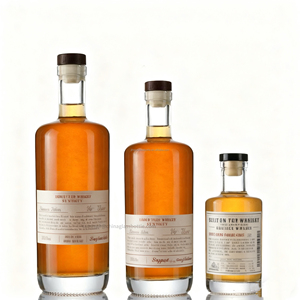 Super Flint Botellas de licores personalizadas 750ml 700ml Botella de licores de vidrio vacía transparente para Brandy Gin con corcho real - Product Image 1