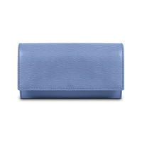 Portefeuille pour femme en cuir véritable avec logo personnalisé, blocage RFID, style rabat, porte-cartes de crédit, longue pochette