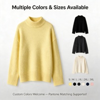 Pull en tricot pour femme, col rond, épaules tombantes, coupe décontractée, maille fine, OEM ODM, tricot sur mesure, faible MOQ