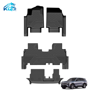 Tapis de sol géométriques imperméables KQD <span class=keywords><strong>TPE</strong></span> 5D 7D, ensemble complet de 4 pièces, pour Cadillac Vistiq - Tapis de voiture à rebord profond 3-3,5 mm, vente en gros d'usine - Product Image 3
