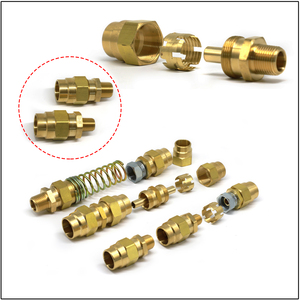 Латунный резиновый соединитель для шланга с пружинной защитой - Product Image 1