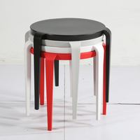 Meubles de maison nordique en plastique PP salon Design Simple Table basse ronde empilable moderne