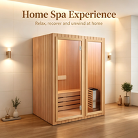 Pavillon de sauna moderne de luxe en bois massif avec éclairage intégré en verre, caractéristiques écologiques, dimensions personnalisées pour les centres de villégiature et les propriétés privées