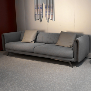 Canapé contemporain <span class=keywords><strong>en</strong></span> mélange de lin, grande taille, confortable, rembourré avec des coussins doux pour la maison - Product Image 2