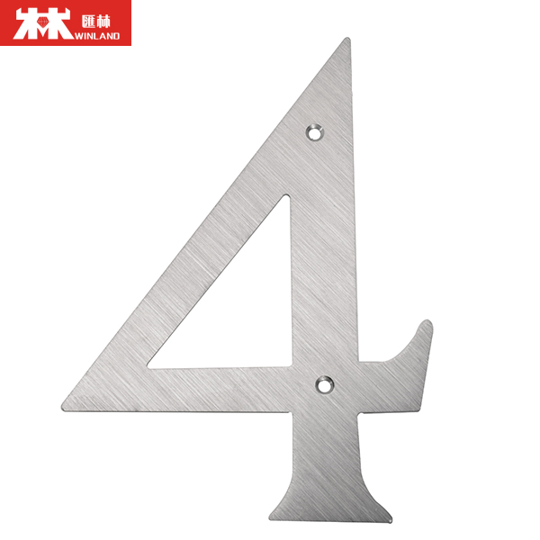 Высококачественная фигурка дома с буквенным знаком из нержавеющей стали 100 мм номер 4 с винтом