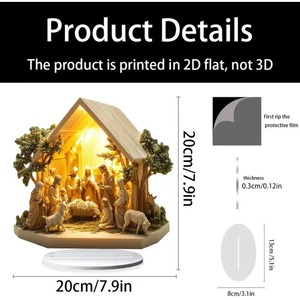 Statua Famiglia Albero della Vita di Gesù 2026 all'ingrosso, Piatto Piatto in Acrilico, Decorazione da Tavolo per la Casa - Product Image 3