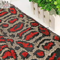 Tissu Nanyee Textile Fashion à broderie plate, motif léopard, 3 couleurs, paillettes, pour chaussures, pantoufles, mariage, 100% polyester