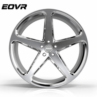 Rines EVOR Forjados Personalizados de Lujo, 5 Brazos, Aleación Plateada, Diseño Cóncavo Profundo, 5x114.3 5x120 5x130, 15 18 19 20 22 24 Pulgadas