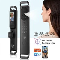 Serrure de porte intelligente LNDU H10 à double caméra, écran de visualisation de 4,5 pouces, reconnaissance faciale 3D, interphone vidéo, serrure de porte automatique