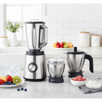 3-in-1 RVS Draagbare Blender Sapcentrifuge Mixer Mixer 6 Messen Koperen Motor Drukknopbediening Huishoudelijke Stamper