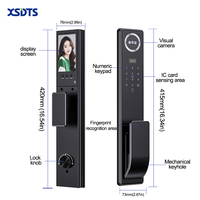 Serrure de porte intelligente C8 avec reconnaissance faciale 3D, IP66, empreinte digitale biométrique, entrée sans clé, interphone actif en temps réel, caméra, compatible Tuya