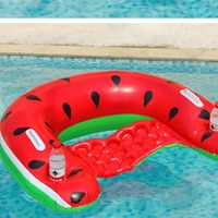Fauteuil flottant gonflable en PVC transfrontalier en forme de pastèque, canapé aquatique épaissi en forme de U, hamac fruité et bouée de natation