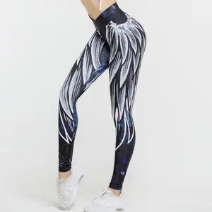Hight Waist Tight Printed Woman Yoga Pants Custom All Over Print Yoga Workout Leggings For Woman
