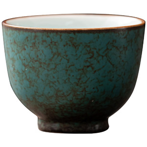 Tasse à thé en céramique rétro, poterie rustique, glaçure azur, style chinois, tasse de dégustation de thé Kung Fu, petite tasse de maître, origine Dehua - Product Image 5