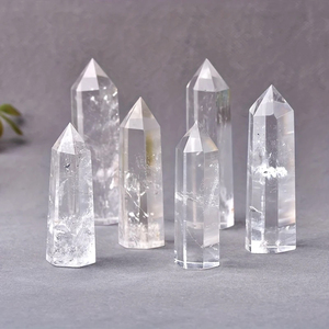 Cristal Natural piedra cruda <span class=keywords><strong>prisma</strong></span> <span class=keywords><strong>Hexagonal</strong></span> de una sola punta cristal blanco Mineral espécimen desmagnetización purificación ornamento - Product Image 1