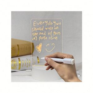 Design 2023 Portable Acrylic Notebook Board Can Erase Transparent Information DIY LED <b>Nightlight</b> Gift for Children - Product Image 1