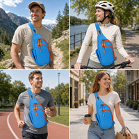 Sac de poitrine unisexe pour le sport et le cyclisme en plein air, personnalisé, en nylon, antivol, grande capacité, fermeture éclair imperméable