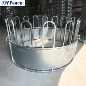 Round Type Assembled Steel Feeder Rinder Hay Saver Große ovale heiße DIP Horse Bull Hay Bale Feeder Ring Feeder