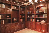 Bibliothèque de luxe personnalisée en chêne massif et noyer, design QD-B2, étagère en bois massif pour la maison, le bureau ou la salle d'étude