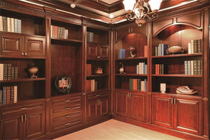 Librería de Madera de Roble Macizo de Lujo Personalizada, Diseño de Librería QD-B2, Estantería de Madera Maciza para el Hogar, Oficina o Sala de Estudio - Product Image 2