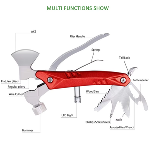 Đa-chức năng thép không gỉ rìu cho ngoài trời đi bộ đường dài cắm trại DIY lớp Survival công cụ với tích hợp đèn pin cho cắt - Product Image 3
