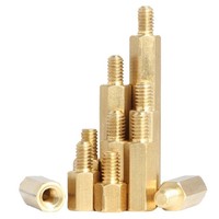 M3*6+6mm Brass Hexagon Fastener Copper Stud Female Threaded Standoff with Zinc Plated Round Standoff Screw Washer Fasteners
