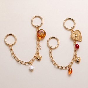 Accesorios de Joyería de Moda, Cadena Dorada para Llavero con Dijes de Perlas y Corazones Intercambiables, Adorno para Bolso para <span class=keywords><strong>Mujer</strong></span> - Product Image 2
