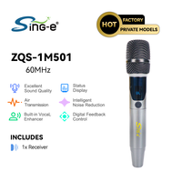 Ensemble de microphones sans fil dynamiques de haute qualité ZQS1m501, micro portable pour utilisation en direct/à domicile/sur scène avec fonction d'annulation du bruit