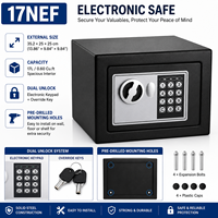 Coffre-fort numérique électronique compact Safewell 17NEF avec clé de secours, boîte en acier pour argent et cadeaux
