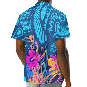 Bleu Hawaii t-shirts Fiesta Camisa été Hawaiana Algodon Para Hombre Chemise <span class=keywords><strong>Hawaienne</strong></span> Aloha plage hommes Tropical chemise décontractée - Product Image 3