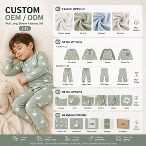 ชุดนอนเด็กผ้าคอตตอนริบ 100% ระบายอากาศได้ดี ลายเป็ดน่ารัก ขายส่งจำนวนมาก - Product Image 4