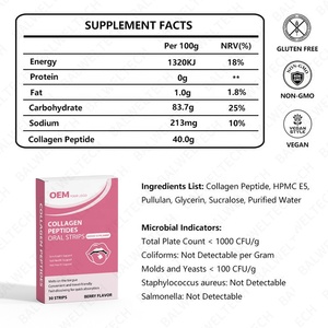 Suplemento de Belleza Vegano OEM en Tiras Orales de Colágeno, Película Delgada Soluble para el Cuidado de la Piel, Cabello y Uñas - Product Image 3