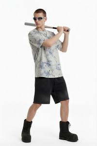 <span class=keywords><strong>T</strong></span>-<span class=keywords><strong>shirt</strong></span> pour homme personnalisé avec motif marbré effet froideur glacée, imprimé éclaboussures d'encre, effet teinture halo, design abstrait - Fabricant - Product Image 2