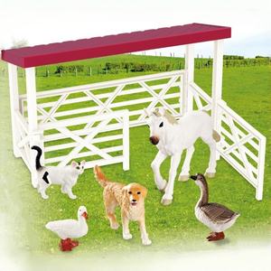 ערכת משחק חוות חיות לילדים EPT, הרכבה עצמית של אורווה עם גדר וחיות מציאותיות, צעצוע משחק דמיון - Product Image 1