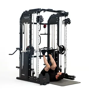 Peralatan Fitness Pelatihan Multifungsi, Angkat Berat, Kekuatan Kandang Mesin Smith, Peralatan Gym Rumah