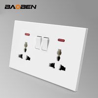 BAOBEN Prise de courant USB C 18W à charge rapide, prise électrique 13A avec interrupteur lumineux gris
