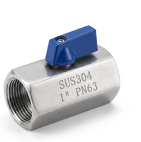 Válvula de Bola Mini de Acero Inoxidable 316L de Alta Presión (63 Bar) con Conexiones Hembra/Hembra de 1/4, 3/8 y 1/2 para Instrumentos de Automatización