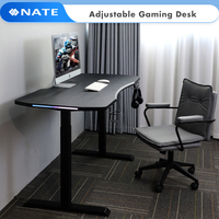 2SBF2 Table de bureau électrique à hauteur réglable avec cadre de bureau debout avec tables de jeu légères d'ambiance pour meubles de maison