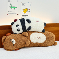 Oreiller en peluche doux de haute qualité, poupée animal en peluche avec écouteurs, coussin long pour la sécurité des enfants et compagnon de sommeil
